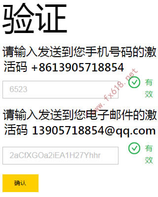 填写外汇开户验证码